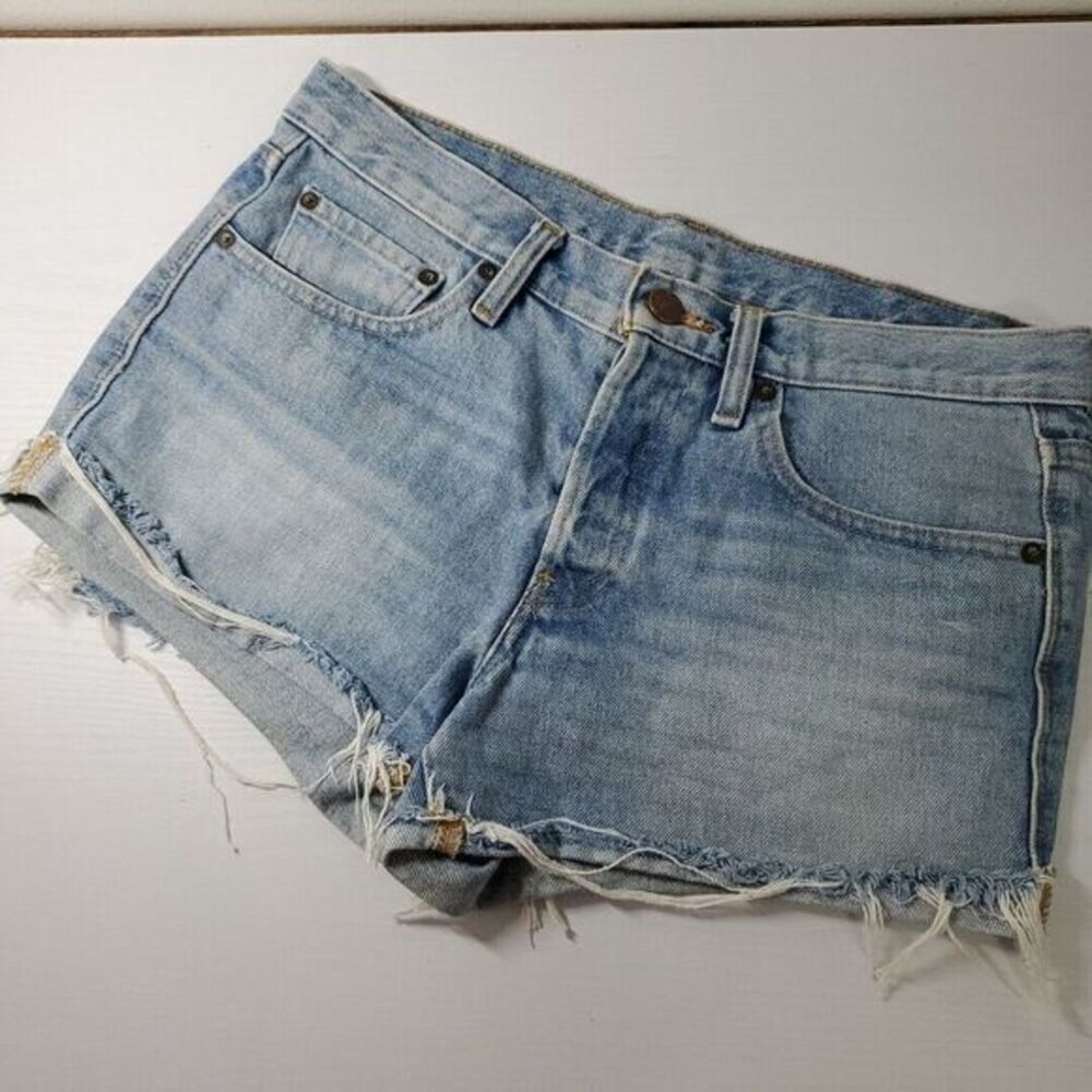 BDG Urban Outfitters Mid Rise Cut Off Jean Shorts Women's Size 32x3 Light Wash